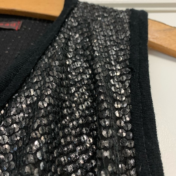 ❤️Common Thread Sequin Vest Open Cardigan Silver S - Picture 10 of 12